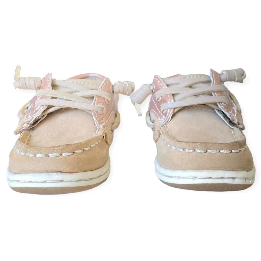 Toddler Boat Shoes Size 6 SPERRY TOP-SIDER Songfish Deck Shoes Slip On Pink Tan